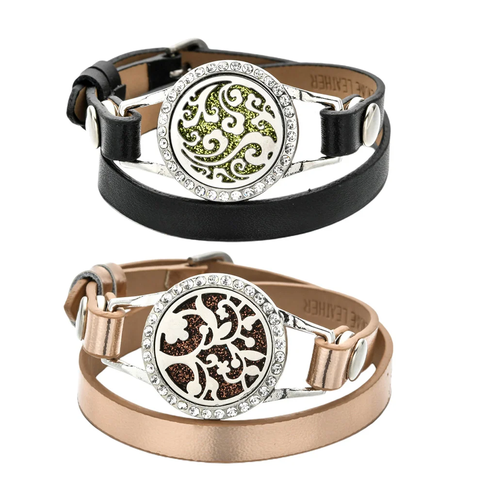 

2 Pcs Scented Bracelet Jewelry Bracelets Wrist Chain Woman Essential Oil Hollow-out Life Tree Design Miss
