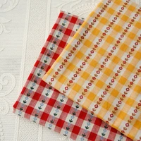 140x50cm early seedling flower wall plaid embroidered cotton fabric making kids shirts dress doll clothes clothing cloth