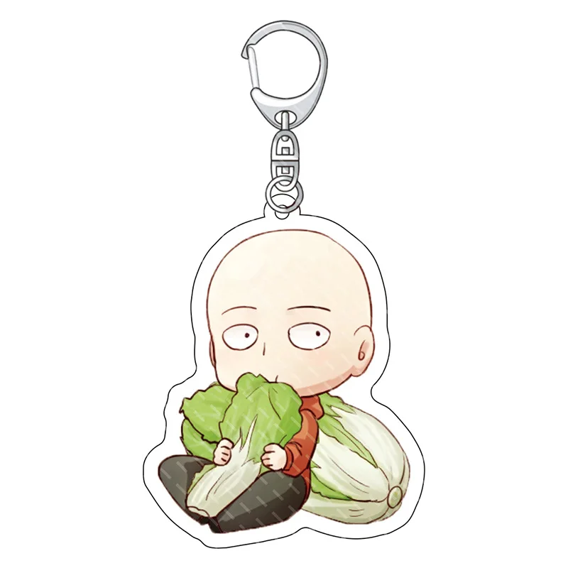 Фото Акриловый брелок в стиле аниме One Punch Man Llavero, милая сумка, подвеска, подвеска, подарок друзьям, забавный брелок для ключей, милый сувенир Kingring №2