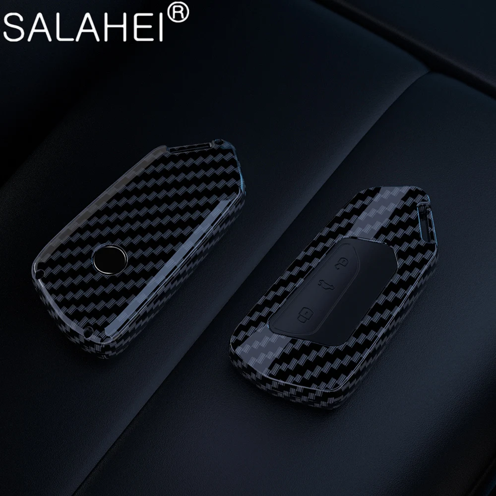 Чехол для автомобильного ключа из углеродного волокна для VW Volkswagen Golf8 MK8 ID.3 ID.4 Cupra Skoda Octavia A8 SEAT Leon MK4 2020, автомобильные аксессуары