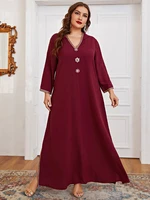toleen womens plus size large elegant maxi dresses 2022 long sleeve red oversized abaya muslim party evening festival clothing