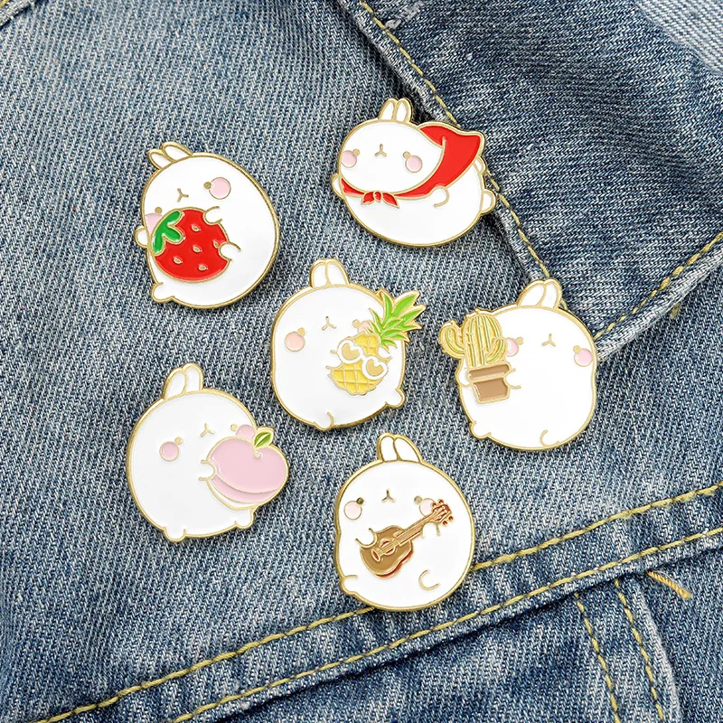 

Fat Bunny Enamel Pins Custom Cute Rabbits band Brooch Lapel Pin Shirt Bag Badge Cartoon Animal Jewelry Gift for Kids Friends