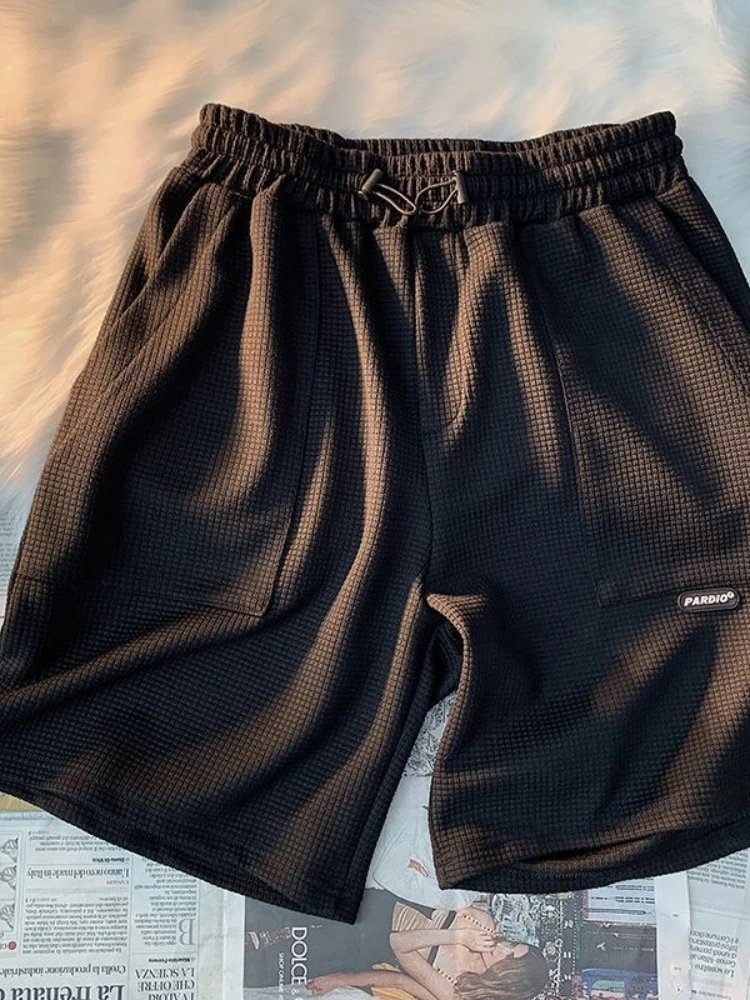 Summer Men's Large Size Sports Suit Breathable Casual Wear Wild High Street Chic Fake Two-piece Casual T-shirt + Simple Shorts