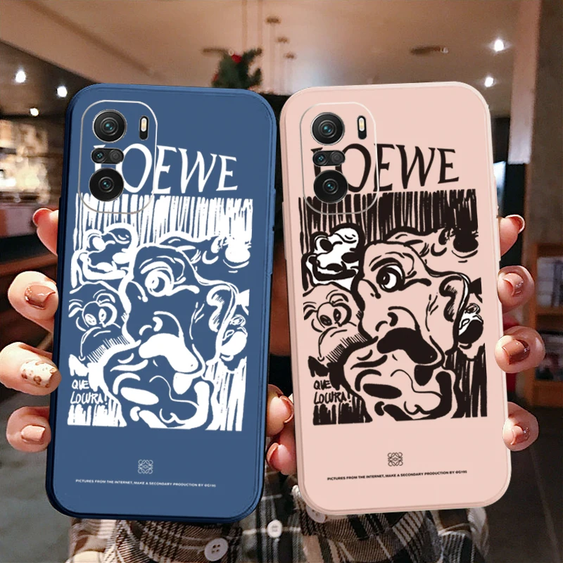 

For Redmi Note 11 10 5G 10S 9S 9 Pro Max 9A POCO M3 M4 X3 GT NFC M3 Fashion Graffiti Straight Edge Silicone Protective Cover