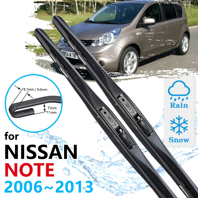Car Front Wiper Blades For Nissan Note 2006 2007 2008 2009 2010 2011 2012 2013 Windshield Windscreen Brushes Washer Accessories
