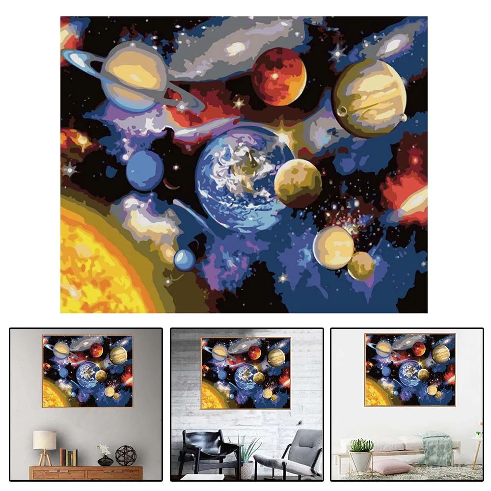 

Paint By Numbers On Canvas Planet Oil Picture Drawing 40*50cm DIY Kits Adults Acrylic Painting Coloring By Numbers Decor Art