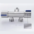 Смеситель для ванной с двойной ручкой, кран из нержавеющей стали с одним холодным распылителем для туалета