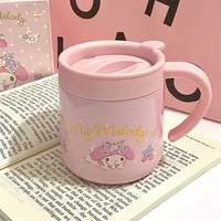kawaii sanrio series cute melody water cup 304 stainless steel student vacuum cup girl heart office coffee cup