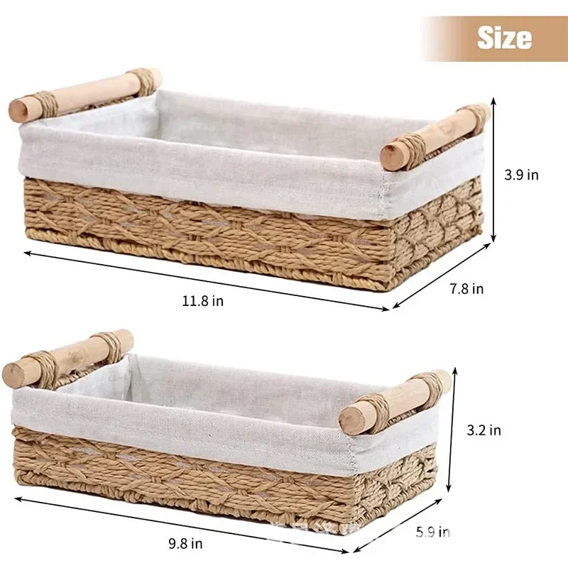 

Корзина для хранения из дерева и ткани