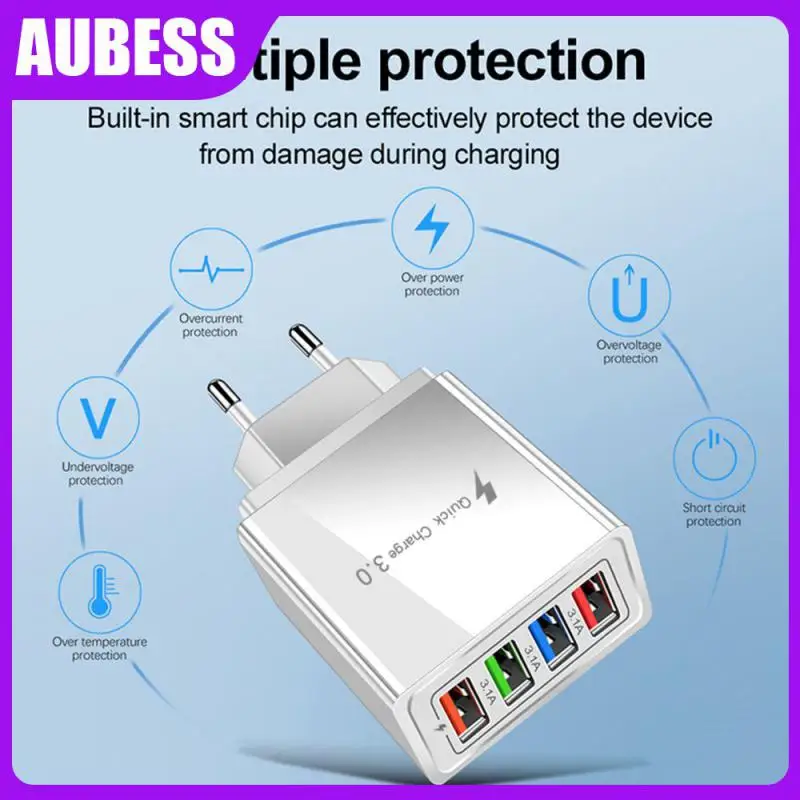 

5v2a Multi-port Mobile Phone Charger 4usb Fast Charger Universal Mobile Charger For Iphone 11 Samsung Wall Fast Charging