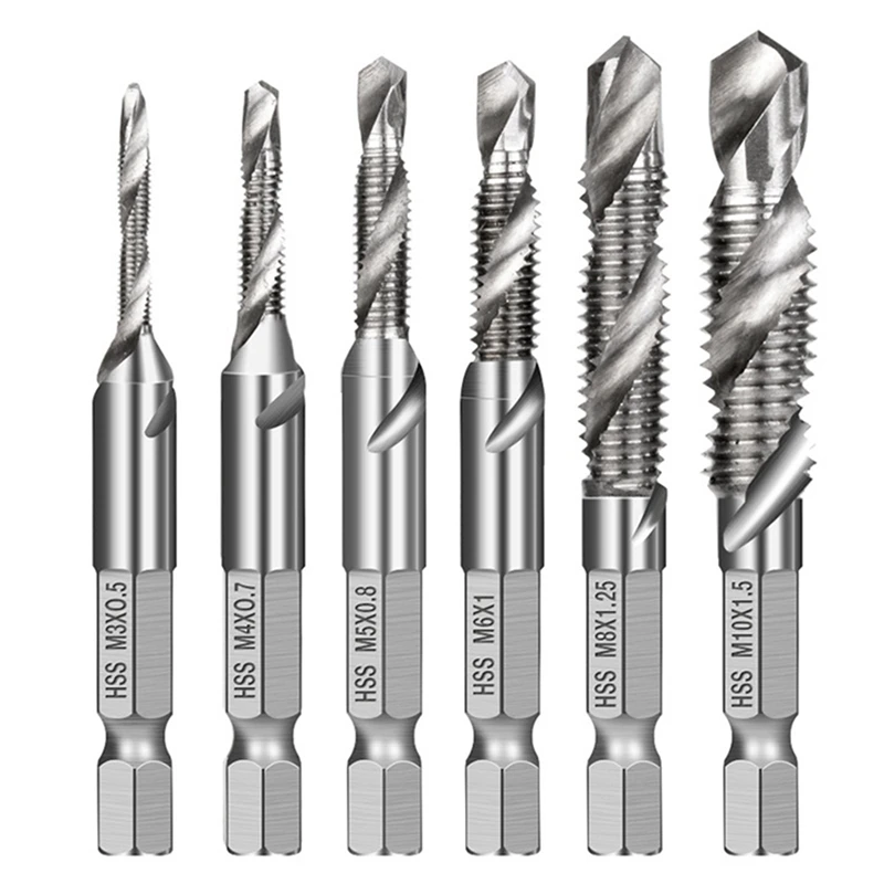 

Core Hole Drill M3-M10, Machine Tap Set Made Of High-Speed Steel, Suitable For Wood, Plastic, Thin Aluminum, Hard Metal