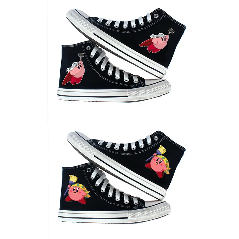 

Kirby Kawaii Cartoon Cute Canvas Shoes Men's and Women's Sports Shoes Students Korean Fashion Trend Lace-Up Shoes
