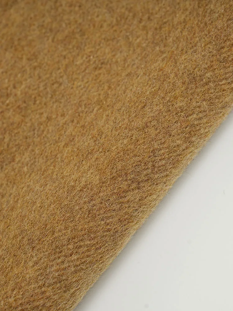 EAM Хаки большой размер толстое теплое шерстяное пальто новое женское с шарфом и