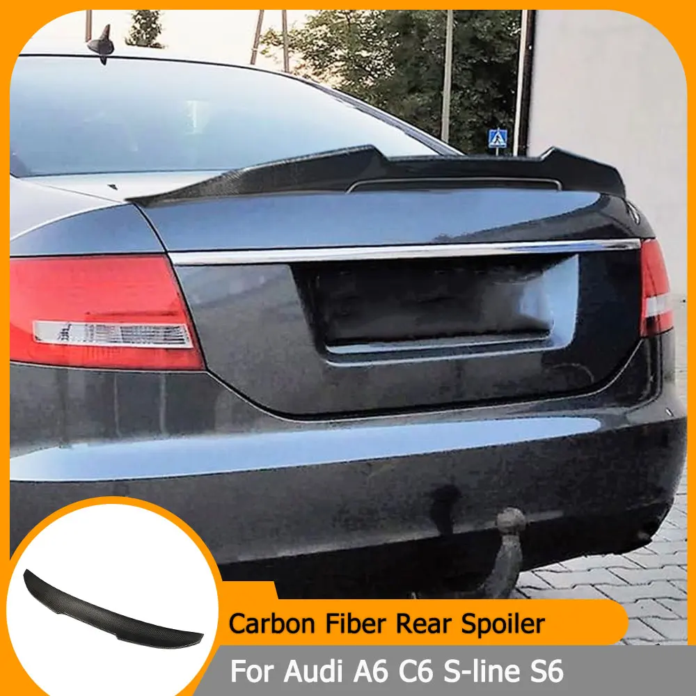 

Для Audi A6 C6 S-line S6 2008-2011 настоящий автомобильный задний спойлер из углеродного волокна багажник багажник крыло гоночный спойлер