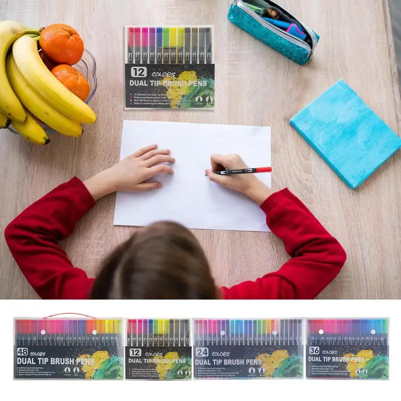Маркеры с двойной кистью Детские фломастеры для рисования и набросков двумя