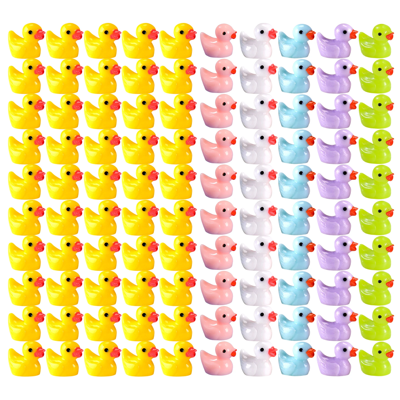 

Tiny Ducks Realistic Mini Miniature Resin Ducks for Christmas Birthday Party Decor Garden Dollhouse Ornament 6 Colors 100 PCS