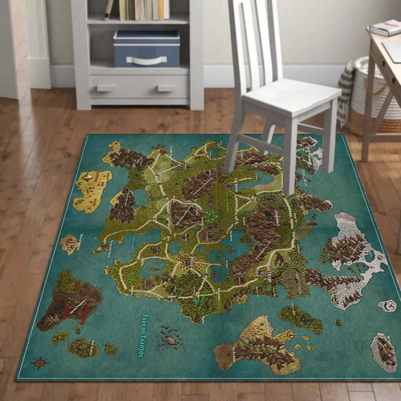 Современный винтажный Ковер Серии Map для гостиной напольный ковер детской