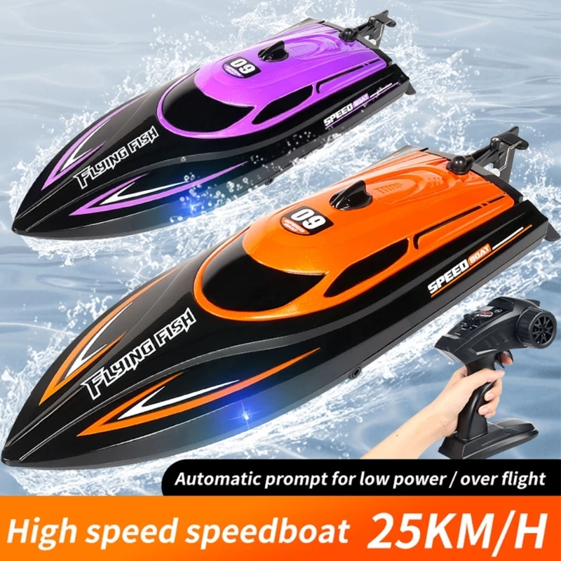 

RC Boat Remote Control High Speed Boat Toy 2.4GHz Powerful Motor RC Racing Boat for Lakes Pool Kids Boy Electronic DropShipping