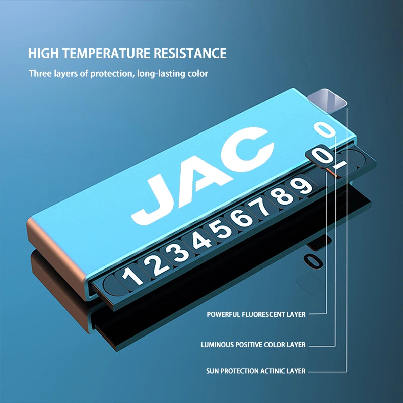 Автомобильная металлическая Временная парковочная фототабличка с номером для JAC