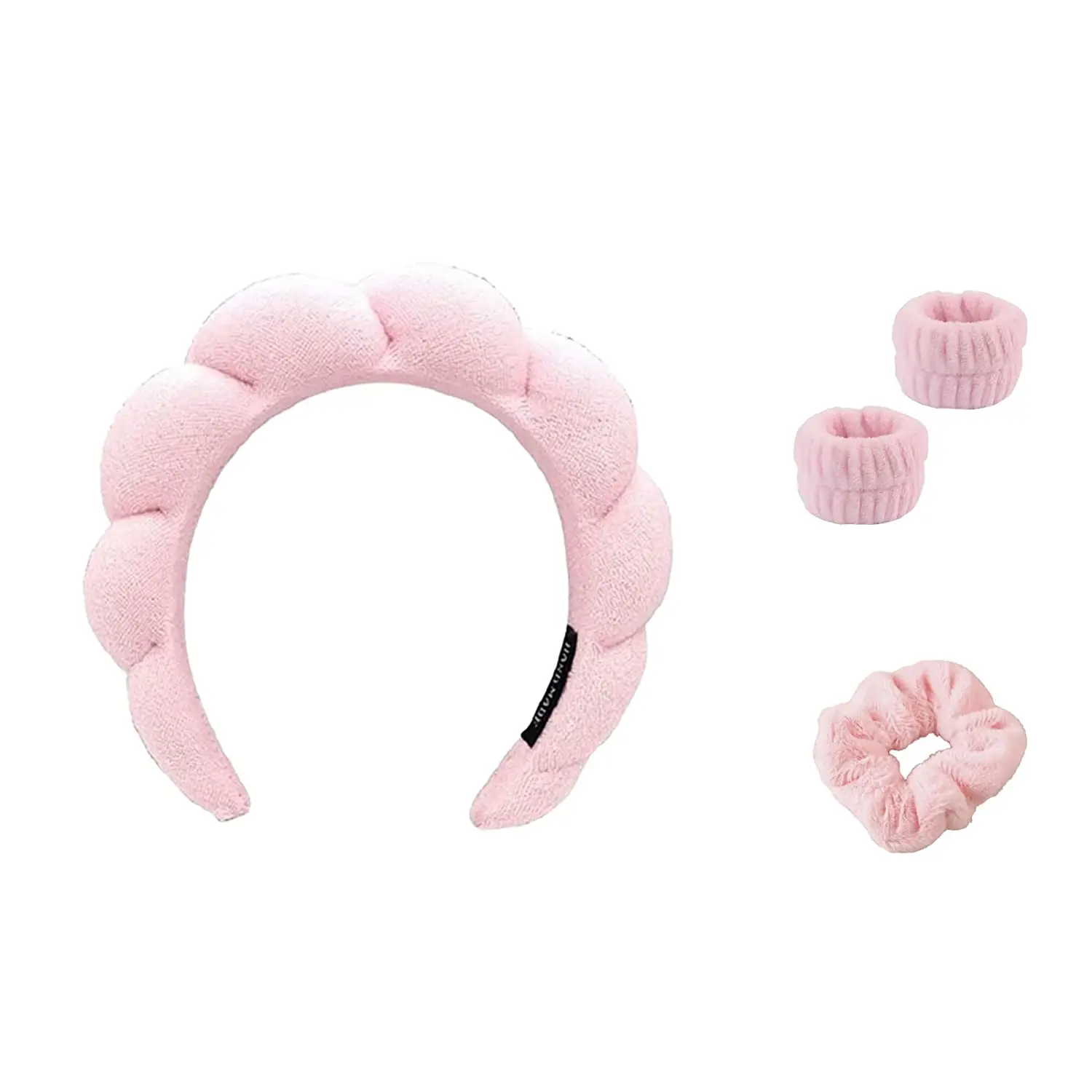

4 PCS Face Wash Headband Wristband Headband Set Sponge Terry Cloth Spa Skincare Headbands Hair Access for Womenories