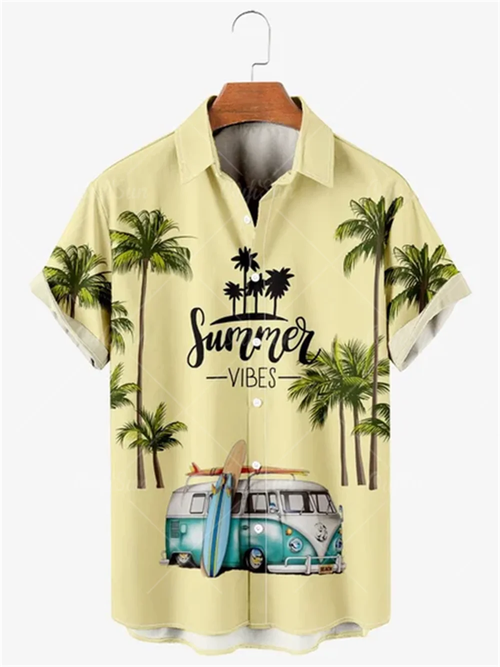 

Men Shirt Fashion Printed Hawaiian Shirts Coconut Tree Pattern Beach Tops Summer Short Sleeves Harajuku Oversized Clothing Men