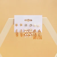 vintage imitation pearl butterfly acrylic earring set for women girls heart earrings elegant wedding party jewellery