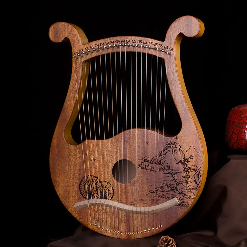 

19 Strings Traditional Miniature Wooden Lyre Harp Mandolin Chinese Special Harp Professional Classical Liere Musical Instrument