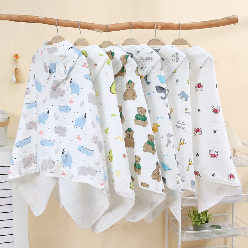 

Baby Bath Towel Cotton Hooded Beach Towel Newborn Cape Towels Soft Poncho Kids Bathing Stuff Infant Washcloth Baby bathrobe