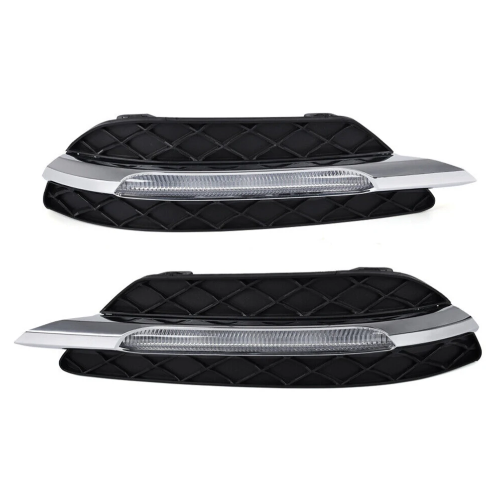 

2pcs LED DRL Fog Light Lamp Cover For Benz C-Class W204 C300 2011-2013 2048803224 2048803324 Fog Head Lamp Cover Car Styling