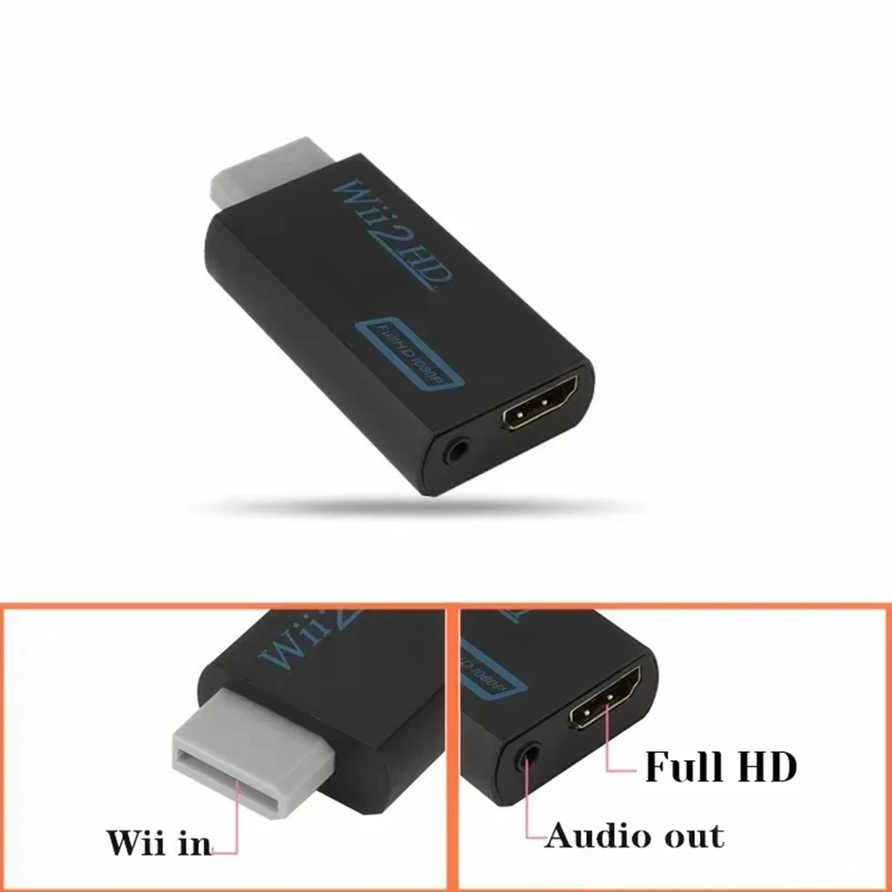 Full HD 1080P Wii-HDMI-совместимый конвертер-адаптер Wii2HDMI-конвертер 3 5 мм аудио для ПК