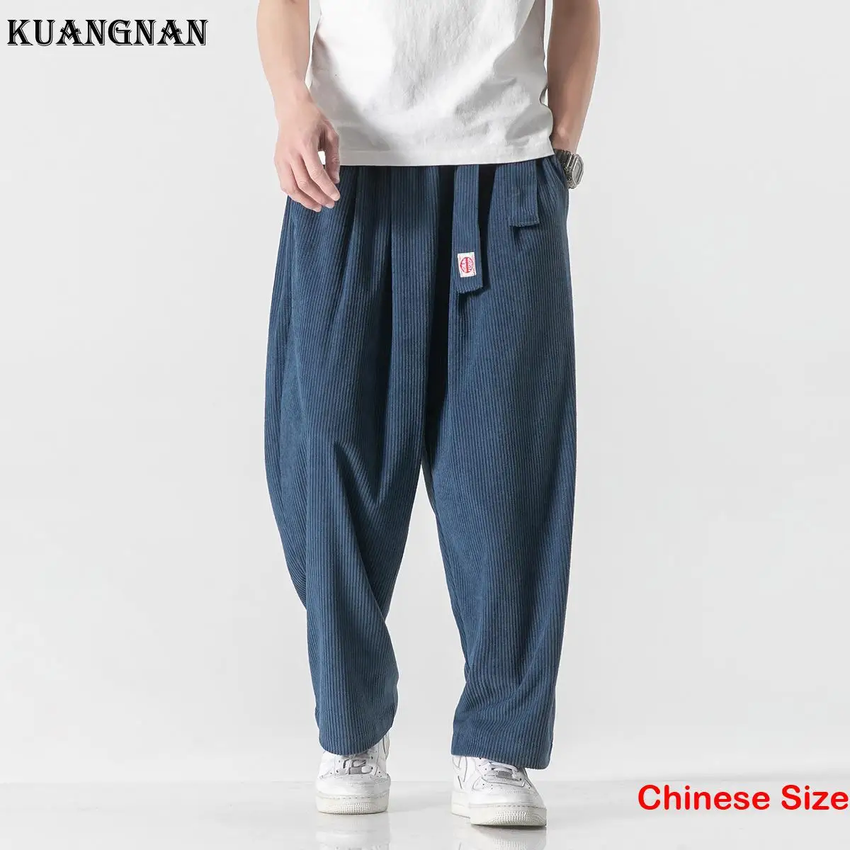 

KUANGNAN Corduroy Straight Pants Men's Luxury Clothing Man Korean Clothes 5 Days Shipping Goods Menswear Sweatpant 5XL 2023