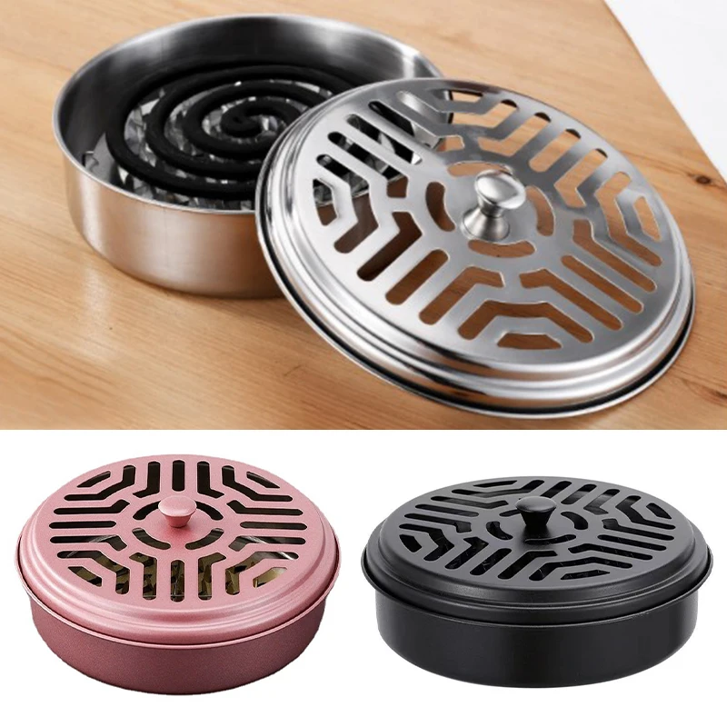 

Mosquitoes Coil Holder Tray Frame Stainless Steel Round Rack Plate for Spirals Incense Insect Repellent