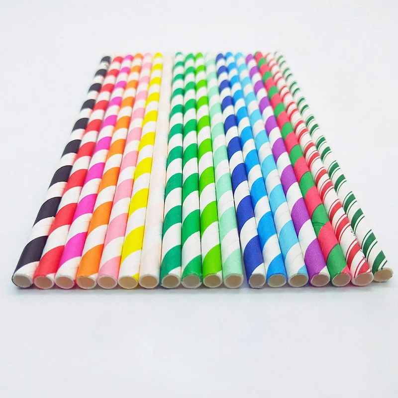 

Environmental protection paper straw disposable color paper straw kraft paper degradable creative striped straw spot wholesale