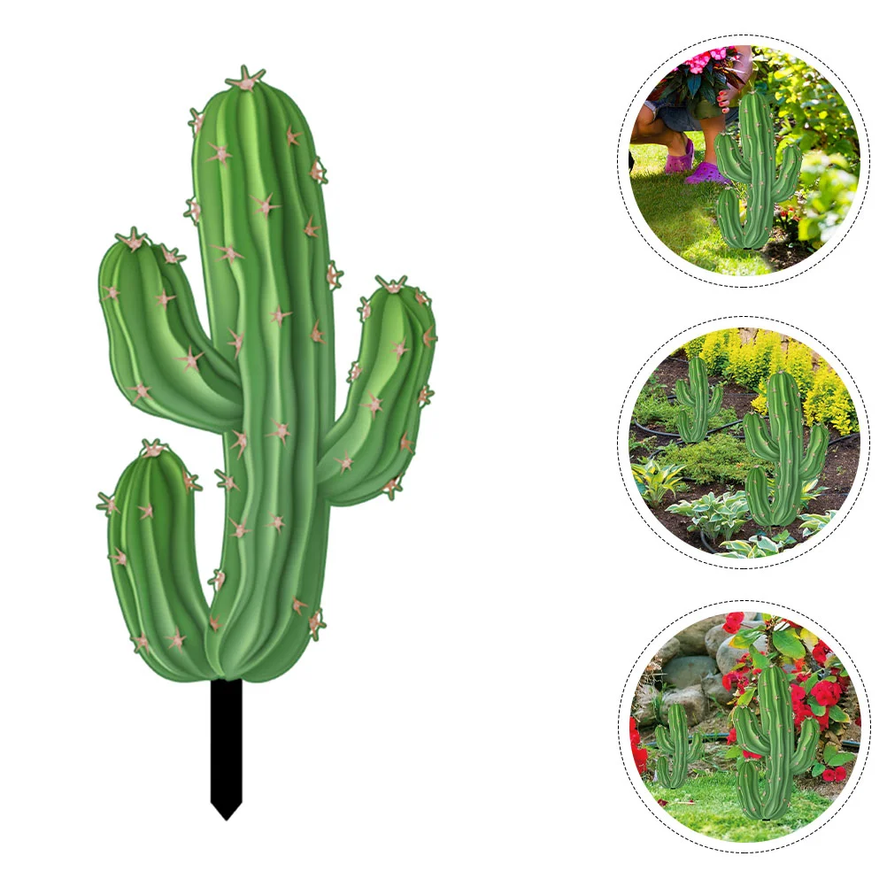 

Cactus Garden Decoration Out Door Stake Ground Inserted Creative Sign Metal Yard Ornament