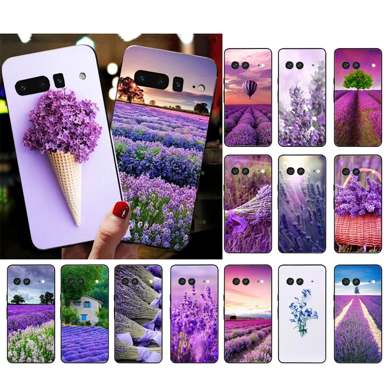 

Lavender Purple flowers Phone Case for Google Pixel 7 Pro 7 6A 6 Pro 5A 4A 3A Pixel 4 XL Pixel 5 6 4 3 XL 3A XL 2 XL