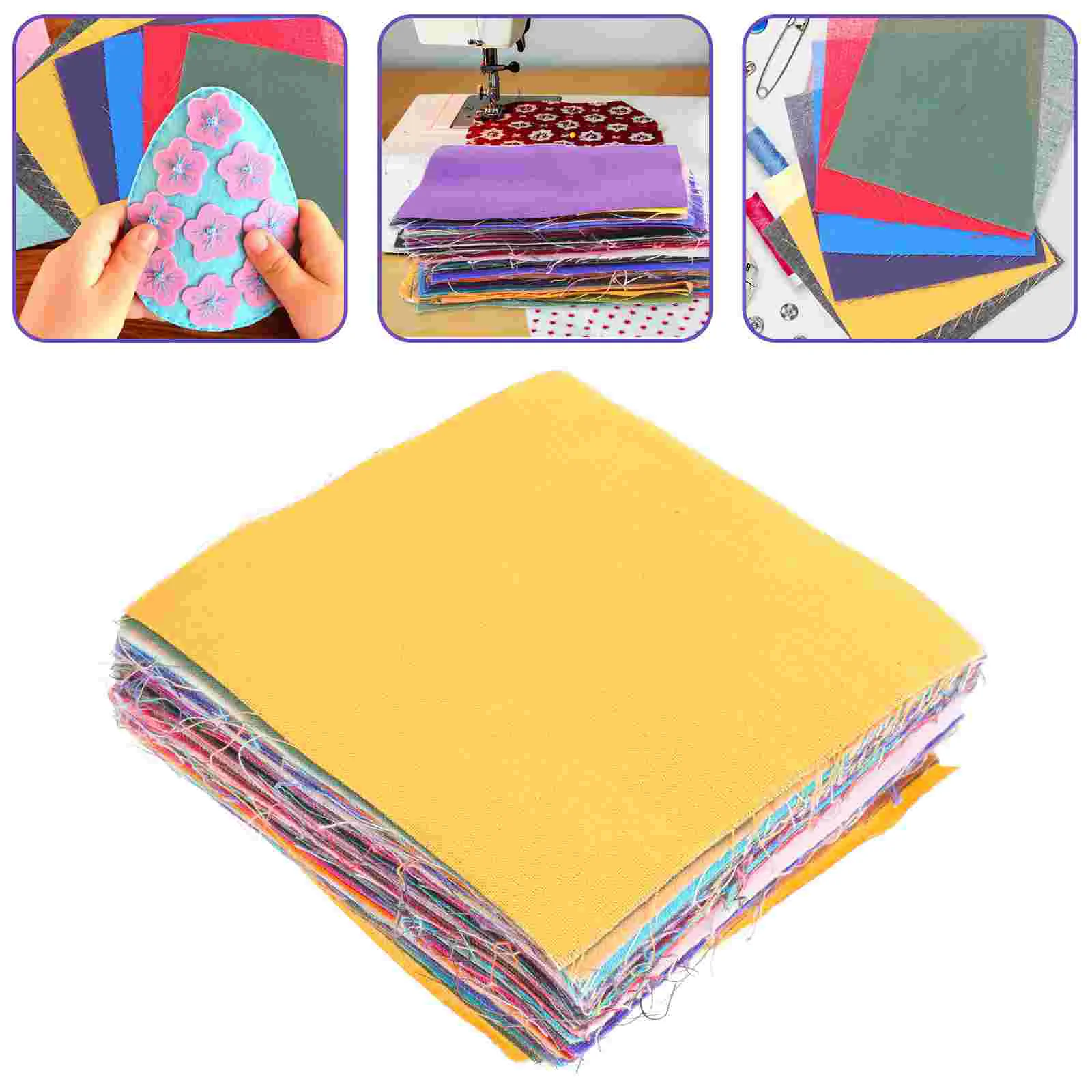 

100pcs Crafting Squares Sheets Craft Fabric Sheets Quilting Polyester Fabric Fabric Squares Precut Fabric