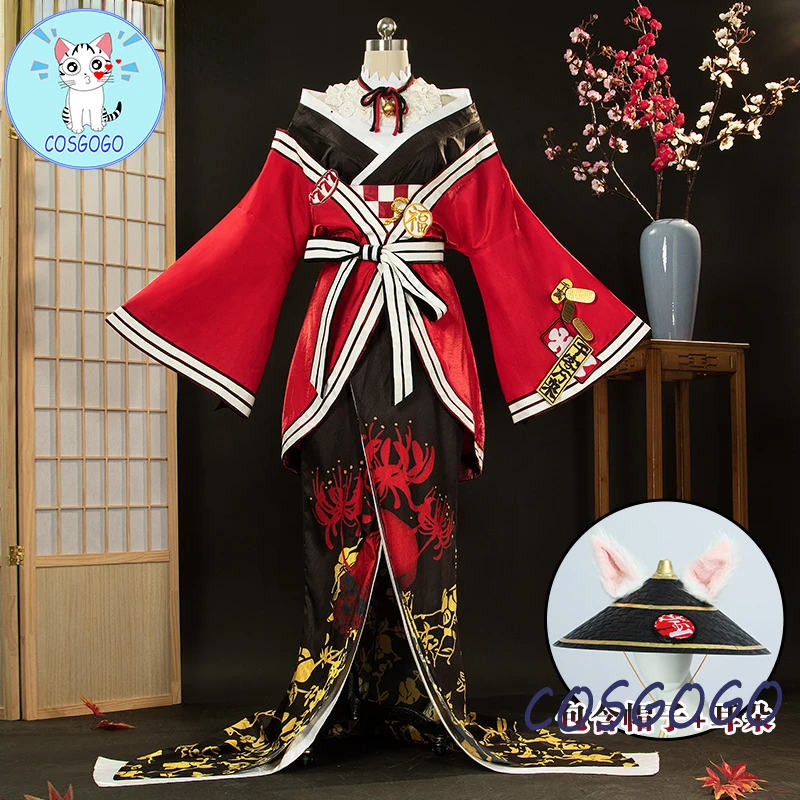 

COSGOGO [Customized]Anime VTuber NIJISANJI Nina Kosaka Cosplay Costume Red Uniform Unisex Activity Party Role Play outfit