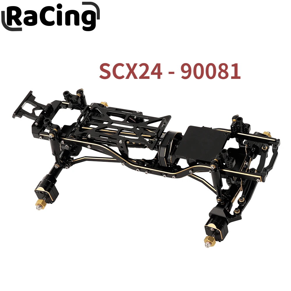 

1:24 Assembled Black Brass Aluminum Alloy Car Chassis Frame for Axial SCX24 90081 1/24 RC Crawler Car New Upgrade Parts