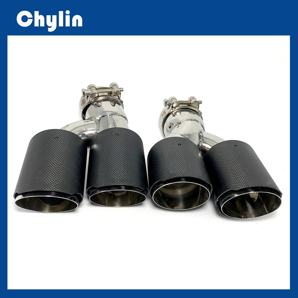 1 пара двойных выхлопных наконечников из углеродного волокна наконечник