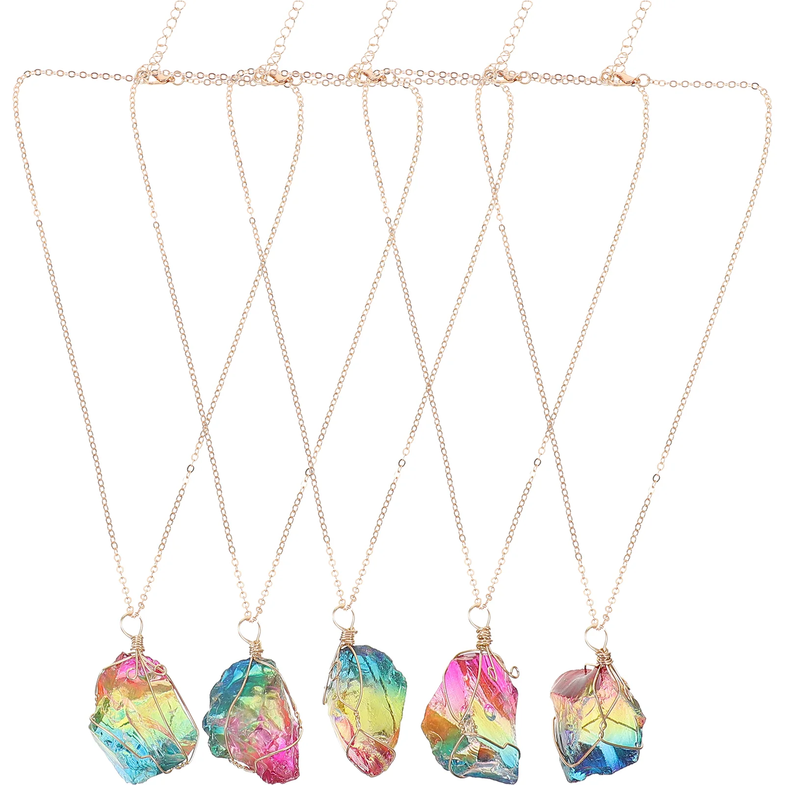 

5pcs Crystal Stone Tassel Hanging Ornament Love Natural Stone Ornament Wall Hanging Decoration