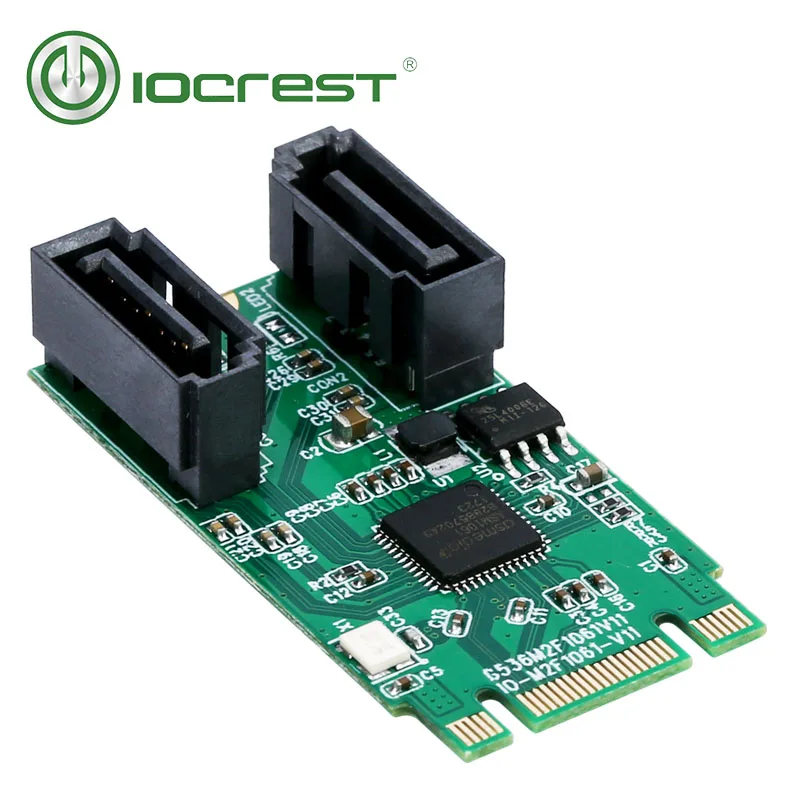 IOCREST M.2 B Key M PCIe 2 порта SATA 6G RAID1 RAID0 Карта контроллера Использование Asmedia 1061R