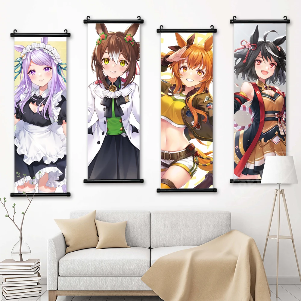 

Home Decor Pretty Derby Wall Art Game Painting Curren Chan Hanging Scrolls Rice Shower Canvas Print Kitasan Black Picture Poster