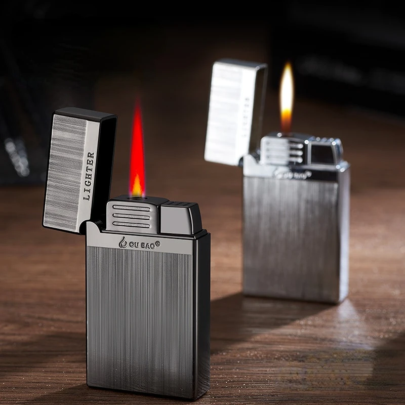 

Langsheng Double Fire Lighter Crisp and Pleasant Steel Tone Red Flame Windproof to Open Fire Gas Lighters