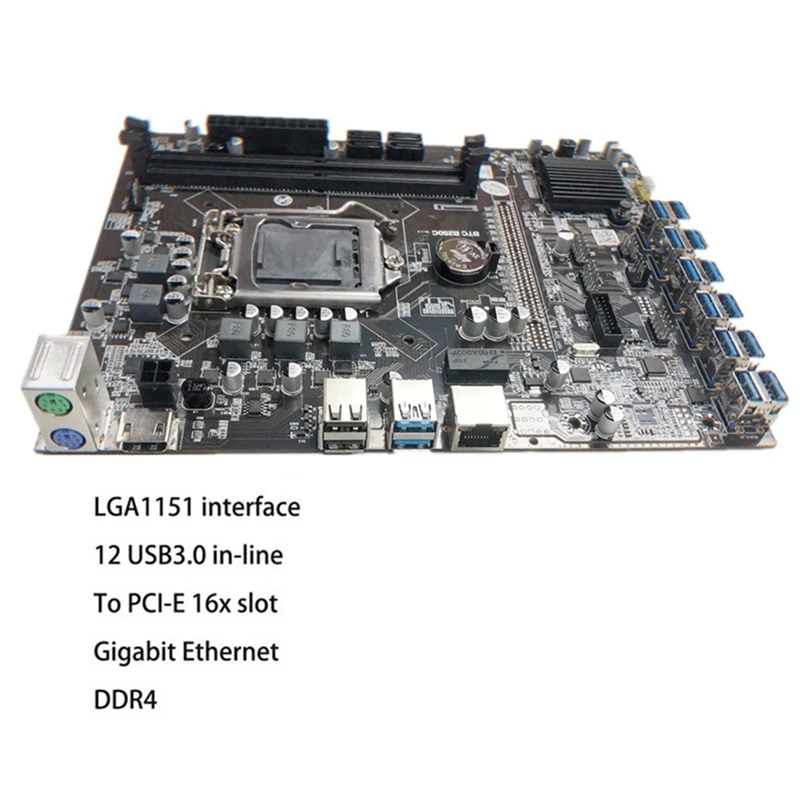 Материнская плата B250C для майнинга BTC 12 USB3.0 слот графической карты LGA 1151 DDR4 DIMM RAM с