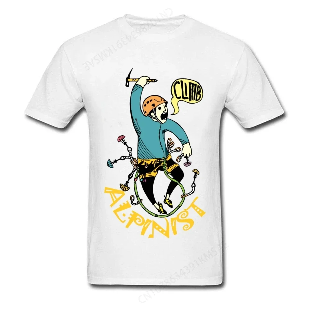 Мужская футболка для воркаута MAD ALPINIST летняя хлопковая белая забавная мультяшная
