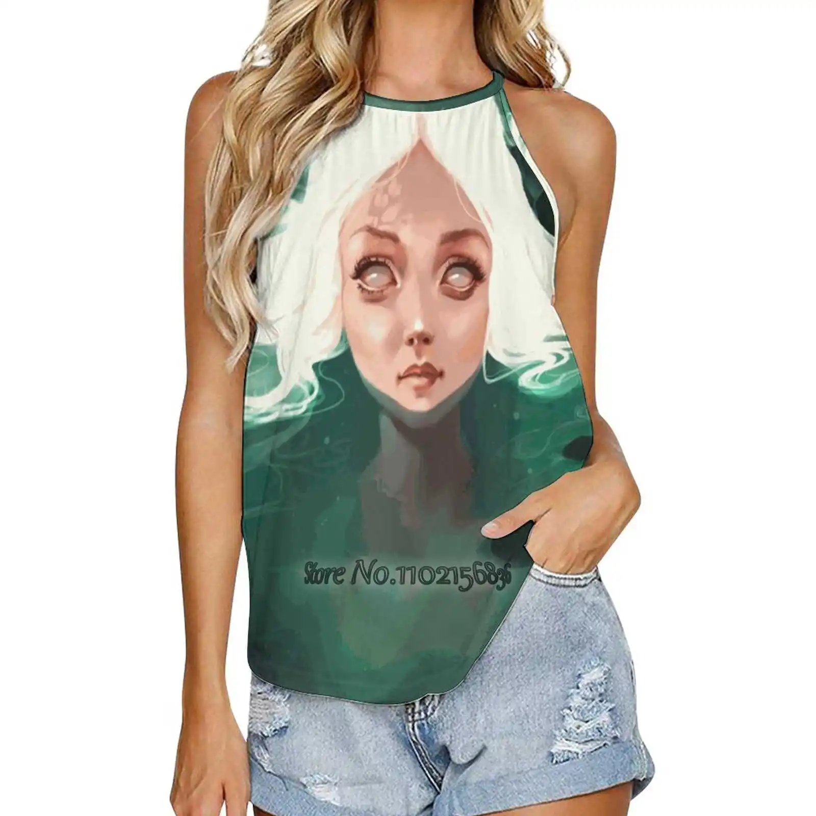 

Женская майка без рукавов Nymph, повседневный элегантный летний пуловер, топы, сирена, Нимфа, Русалка, вода, озеро, река, лес