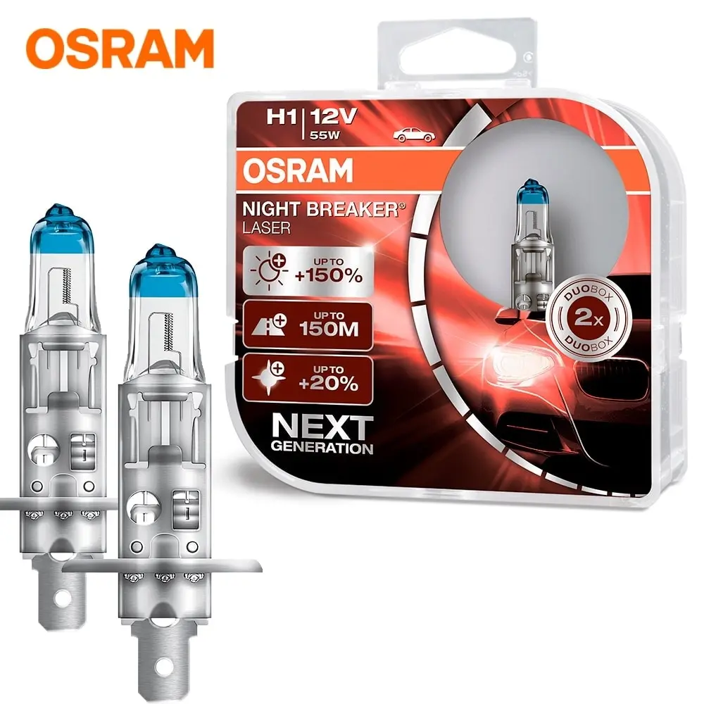 Набор автомобильных ламп Osram H1 (P14.5s) Night Breaker Laser Next Generation (+150%) (2 шт.) 64150NL-HCB - купить