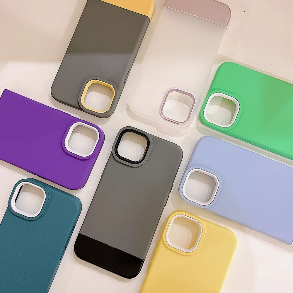 

Однотонный силиконовый чехол 3 в 1 для iPhone 13, 12, 11 Pro Max, X, XR, XS Max, 7, 8 Plus, мягкий ударопрочный чехол из ТПУ