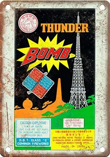 

Thunder Bomb Firework Package Art Reproduction Metal Sign ZD152
