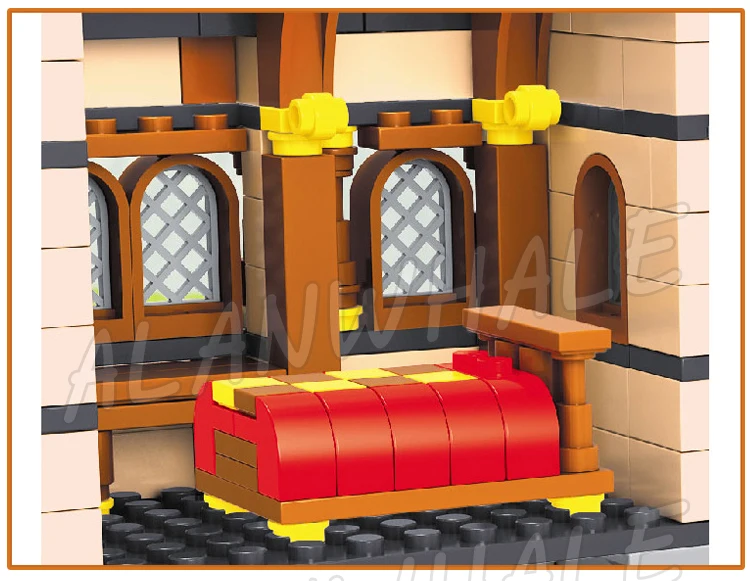 1722 шт. замок Королевство средневековый рынок Деревня Европейский стиль 28001